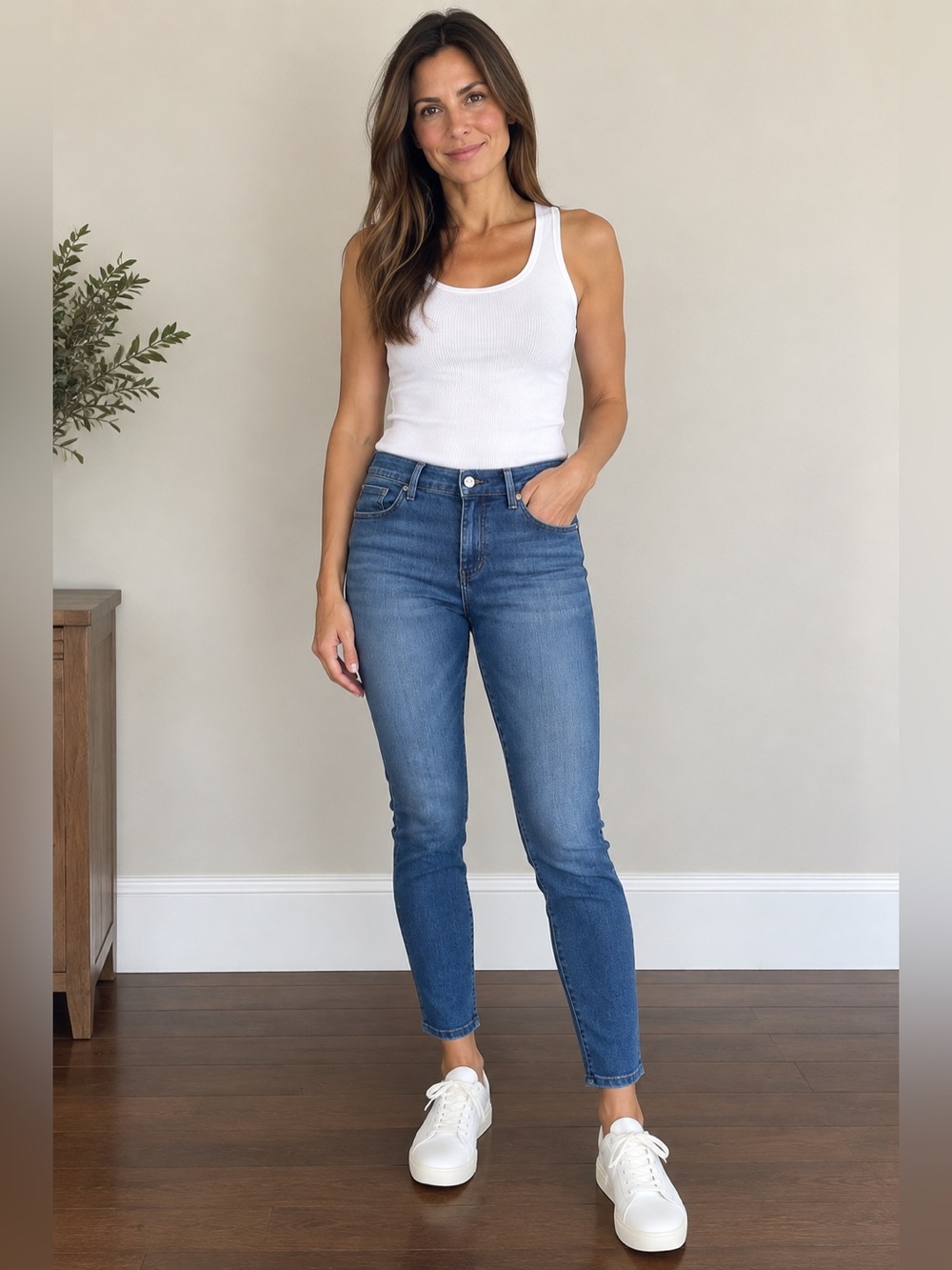 Mott & Bow Mid-Rise Skinny Jeans